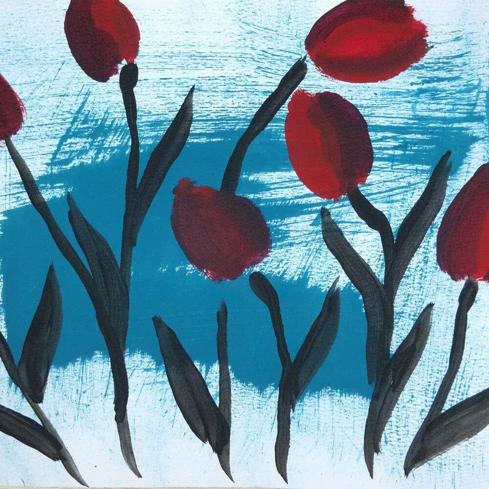 Untitled Abstract Floral Original painting by Artist Rachael Potter